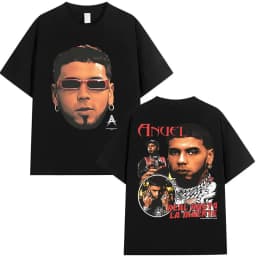 Rapper Anuel AA Real Hasta La Muerte Tour 2026 New Album T Shirts Men's Hip Hop Gothic T-Shirts Cotton Short Sleeve T-Shirt