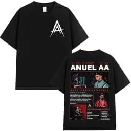 Rapper Anuel AA Real Hasta La Muerte Tour 2026 New Album T Shirts Men's Hip Hop Gothic T-Shirts Cotton Short Sleeve T-Shirt