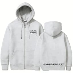 Korean Fashion Kpop Lngshot Jay Park Same Zipper Hoodie Men Women Hip Hop Oversized Zip Up Jacket Men's Fleece Zip Up Sweatshirt