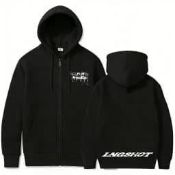 Korean Fashion Kpop Lngshot Jay Park Same Zipper Hoodie Men Women Hip Hop Oversized Zip Up Jacket Men's Fleece Zip Up Sweatshirt