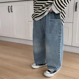 Spring Autumn Boys Denim Trousers Children's Casual Soft Kids Pants Fashion Handsome Side Pocket Loose Child Boy Jeans 1-6Years