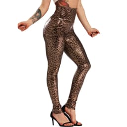Women Leopard Leggings Mid Waisted Leggings for Women - No See Through Tummy Control Cycling Workout Yoga Pants