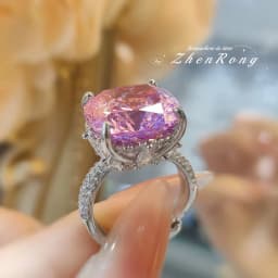New Trend: Engraved High-Carbon Content Diamond Square Gemstone Ring, Women's Party Jewelry