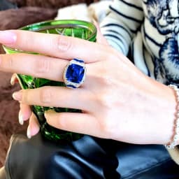 New Trend: Engraved High-Carbon Content Diamond Square Gemstone Ring, Women's Party Jewelry