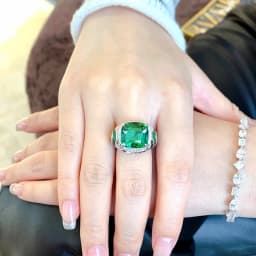 New Trend: Engraved High-Carbon Content Diamond Square Gemstone Ring, Women's Party Jewelry