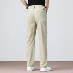 Thin Fashionable Straight Men's Casual Pants Loose Casual Business Stretch Pants Comfortable Breathable Male Brand Pants