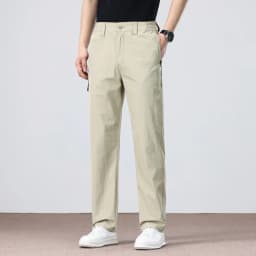Thin Fashionable Straight Men's Casual Pants Loose Casual Business Stretch Pants Comfortable Breathable Male Brand Pants