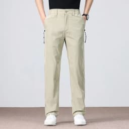 Thin Fashionable Straight Men's Casual Pants Loose Casual Business Stretch Pants Comfortable Breathable Male Brand Pants