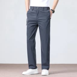 Thin Fashionable Straight Men's Casual Pants Loose Casual Business Stretch Pants Comfortable Breathable Male Brand Pants