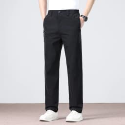Thin Fashionable Straight Men's Casual Pants Loose Casual Business Stretch Pants Comfortable Breathable Male Brand Pants