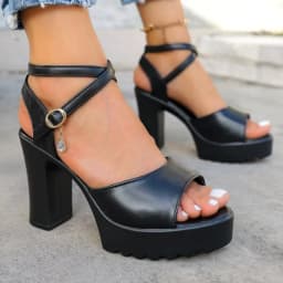 Summer Luxury Diamond Buckle Strap Women's Pumps Square Heel Solid Pumps Shoes Women Fashion Pu Platform High Heels Female
