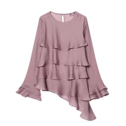 Women Casual Chic Blouse O-Neck Tierred Long Sleeve Loose Shirts Vintage Style Tops New Fashion Summer Elegant Lady Outfit