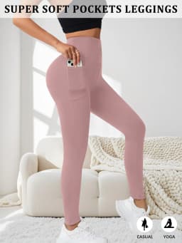 Women Yoga Leggings with Pockets High Waisted Super Soft Tummy Control for Workout Running