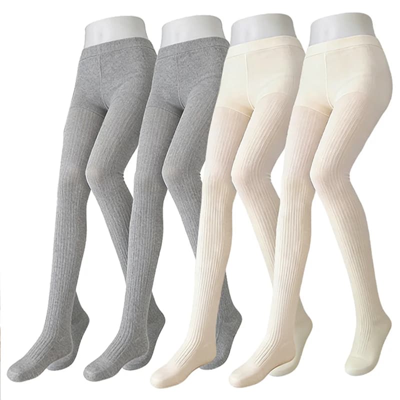 Toddler Girls Tights Soft Breathable Knit Cotton Ribbed Pantyhose for Kids Children Daily Wear Girls Stockings