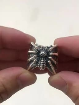 Buyee 925 Sterling Silver Male Big Ring Finger for Men Fashion Unique Animal Rock Punk Fine Jewelry Circle Gift