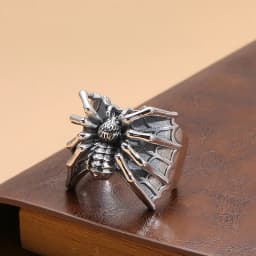 Buyee 925 Sterling Silver Male Big Ring Finger for Men Fashion Unique Animal Rock Punk Fine Jewelry Circle Gift