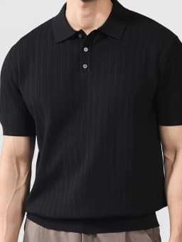 Cool and Stylish Men's Ice-Cold Silk Knitted Polo Shirt for Summer, Trendy Brand Polo Shirt with a Collared Design, Perfect for