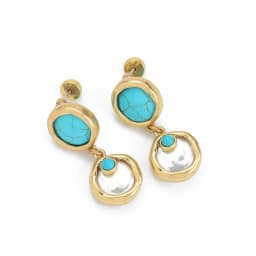 Vintage Turquoise Drop Earring Hanging Baroque Pearl Women Antique Gold Plated Wedding Souvenir Jewelry Gifts 2026 Quality Charm