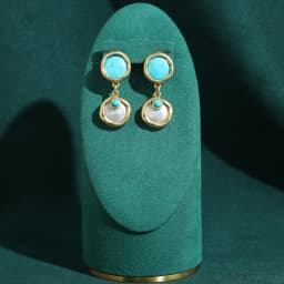 Vintage Turquoise Drop Earring Hanging Baroque Pearl Women Antique Gold Plated Wedding Souvenir Jewelry Gifts 2026 Quality Charm