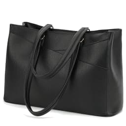 Laptop Tote Bags for Women 15.6 Inch Pu Leather with Pockets Top Handle Computer Handbags Business Office Work for Ladies