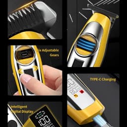 Kemei 1861 Barber Zero Gap Trimmer Electric Cordless Bald Head Hair Clipper Rechargeable Finish Cutting Machine External Motor