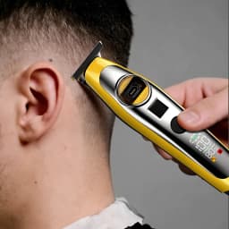 Kemei 1861 Barber Zero Gap Trimmer Electric Cordless Bald Head Hair Clipper Rechargeable Finish Cutting Machine External Motor