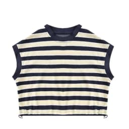 2026 Summer Girls Clothes Child Set Sleeveless Suit Teen Striped T Shirt Crop Top + Wide Leg Loose Pants 4 8 10 12 14 Years
