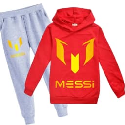 Spring Autumn Football Superstar Messi Print Sport Children Hoodies Set 2Pcs Pants Suit Boy Girls Casual Fashion Kids Tracksuits