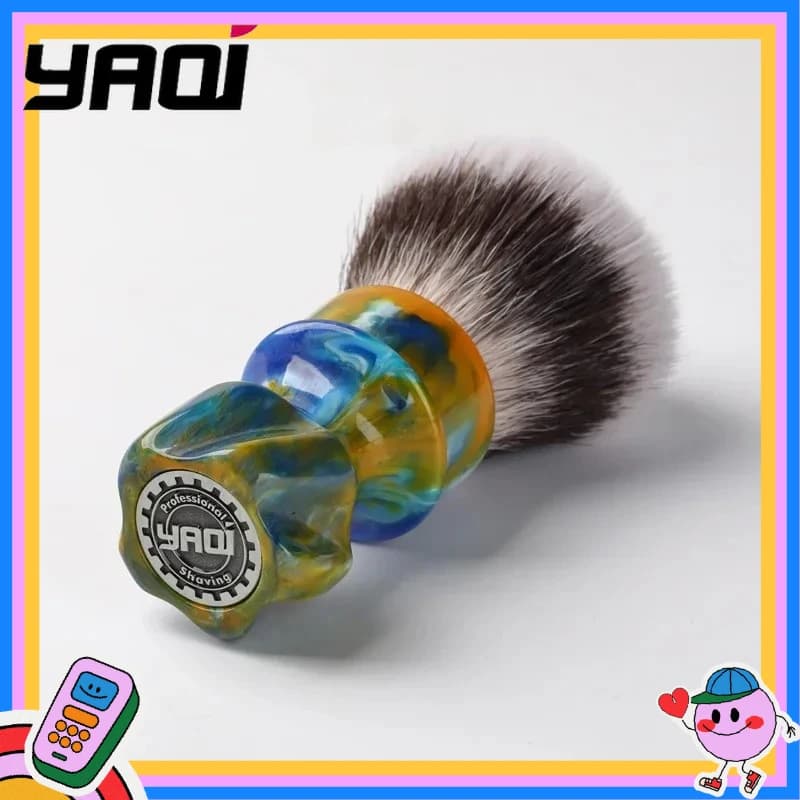 2026 YAQI Wet Shaving Brush Starry Night New 28MM Synthetic Hair Mens Shaving Brush
