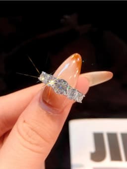 Elegant 1CT Real Moissanite Diamond Sparkling Wedding Ring for Women Wedding Original Engagement High Quality Fashion Jewelry