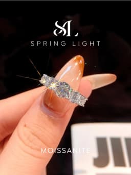 Elegant 1CT Real Moissanite Diamond Sparkling Wedding Ring for Women Wedding Original Engagement High Quality Fashion Jewelry