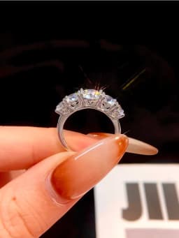 Elegant 1CT Real Moissanite Diamond Sparkling Wedding Ring for Women Wedding Original Engagement High Quality Fashion Jewelry