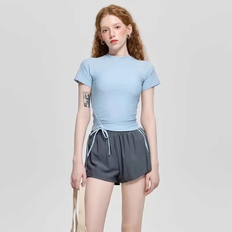 Korean Ins Style High-end Conservative Flat Corner Cover Belly Slimming Split Body Hot Spring Swimsuit for Women in Water Tones