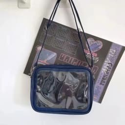 Multifunction Zipper Bag Solid Color Itabag PU Cotton Bag Transparent Bags Wallet Storage Bag Shoulder Bag Travel