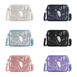 Multifunction Zipper Bag Solid Color Itabag PU Cotton Bag Transparent Bags Wallet Storage Bag Shoulder Bag Travel