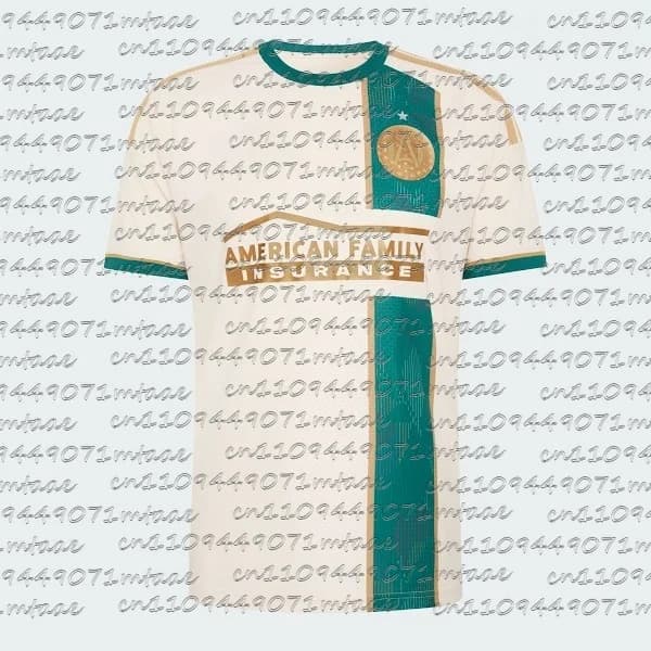 Atlanta United 2026 Away Jersey Men's Soccer Shirt American Family Insurance Sponsor Football Jersey Fan Cream Green Gold Kit