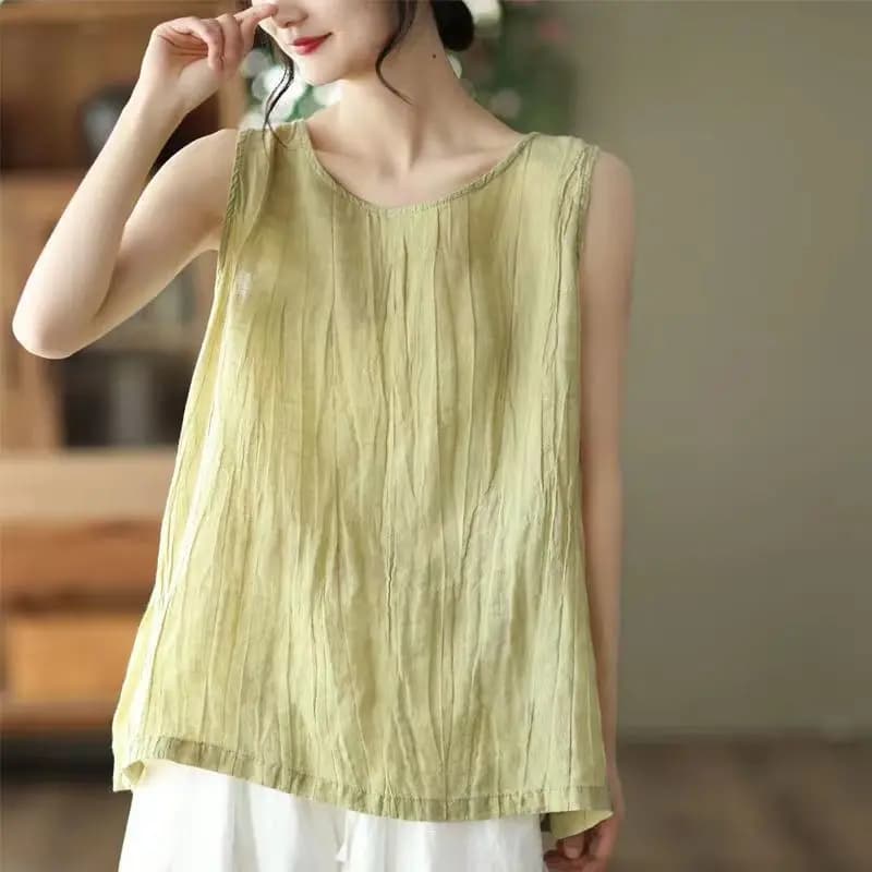Plus Size Women's Summer Elegant Solid Color Women's Clothing Cotton Linen Breathable Comfortable Office Lady