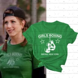 Rachel's Girls Boxing Green T-Shirt Girls Shirt Women's Friends TV Show Rachel Green Friend Plus Size Unisex Women T-Shirt