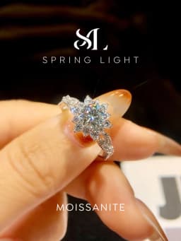 Fashion 1CT Certified Moissanite Diamond Flower Engagement Ring for Women's Daily Party Personalized Luxury High Quality Jewelry