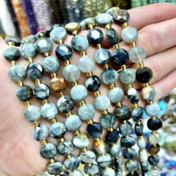 8MM Natural Stone Amethyst Tiger Eye Rose Quartz Gemstone Cut Beads DIY Jewelry Making Bracelet Necklace Accessories Wholesale