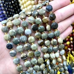 8MM Natural Stone Amethyst Tiger Eye Rose Quartz Gemstone Cut Beads DIY Jewelry Making Bracelet Necklace Accessories Wholesale