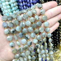 8MM Natural Stone Amethyst Tiger Eye Rose Quartz Gemstone Cut Beads DIY Jewelry Making Bracelet Necklace Accessories Wholesale