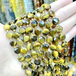 8MM Natural Stone Amethyst Tiger Eye Rose Quartz Gemstone Cut Beads DIY Jewelry Making Bracelet Necklace Accessories Wholesale