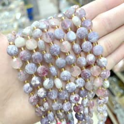 8MM Natural Stone Amethyst Tiger Eye Rose Quartz Gemstone Cut Beads DIY Jewelry Making Bracelet Necklace Accessories Wholesale