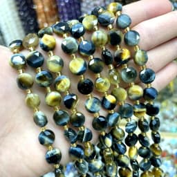 8MM Natural Stone Amethyst Tiger Eye Rose Quartz Gemstone Cut Beads DIY Jewelry Making Bracelet Necklace Accessories Wholesale
