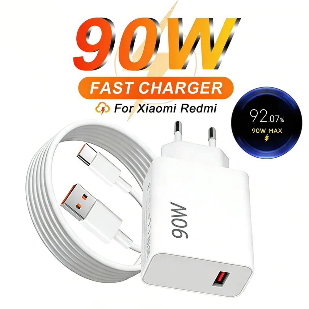 90W Turbo Fast USB Charger For Xiaomi 13 14 15 Ultra 15T 17 Pro Redmi Note 14 Pro POCO F6 F7 X6 X7 Pro Type C Quick Charge Cable