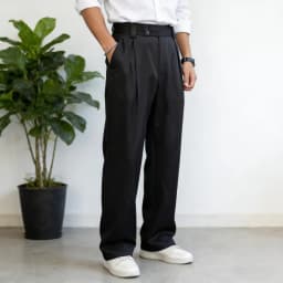 Men Loose Pleated Trousers Autumn Winter Straight Leg Pants Korean Style Casual Versatile Draping Effect