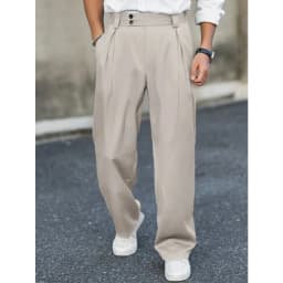Men Loose Pleated Trousers Autumn Winter Straight Leg Pants Korean Style Casual Versatile Draping Effect