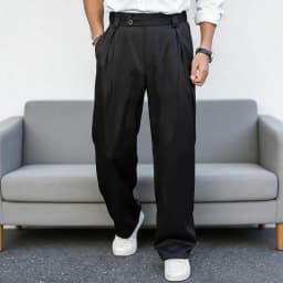 Men Loose Pleated Trousers Autumn Winter Straight Leg Pants Korean Style Casual Versatile Draping Effect