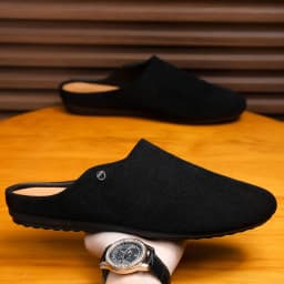 Office Casual Soft Bot Mule Slippers Men's Large Size Slip-On Clog Sle Breathable Flat Heel PU Leather Men oes